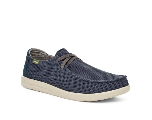Basket Sanuk Shaka Mesh No-tie Homme - Bleu Marine UDTQCZ798